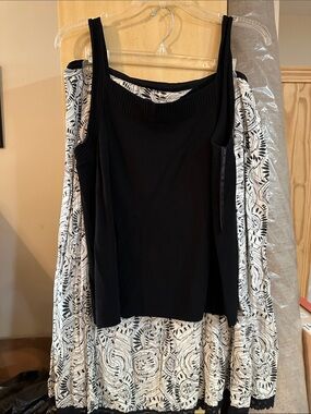 Style & Co. Black Scoop Neck Ribbed Tank